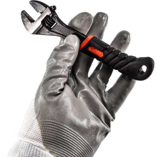 Рукавички робочі JBM хб з нітриловим покриттям білі, L 9" (51634)