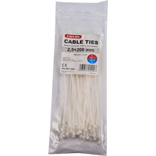 Стяжка Carlife w25x200 200 мм 2,5 мм 100 шт