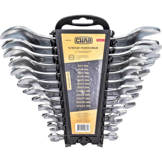 Набор ключей рожковых Сила 202039 6-32 мм 12 шт