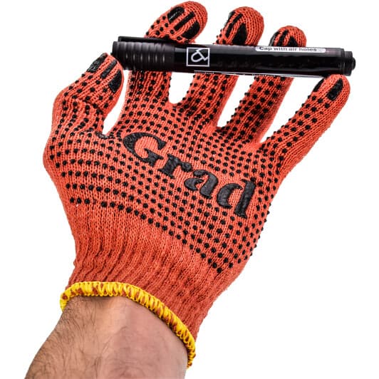 Рукавички робочі Grad Лайт трикотажні з покриттям ПВХ помаранчеві