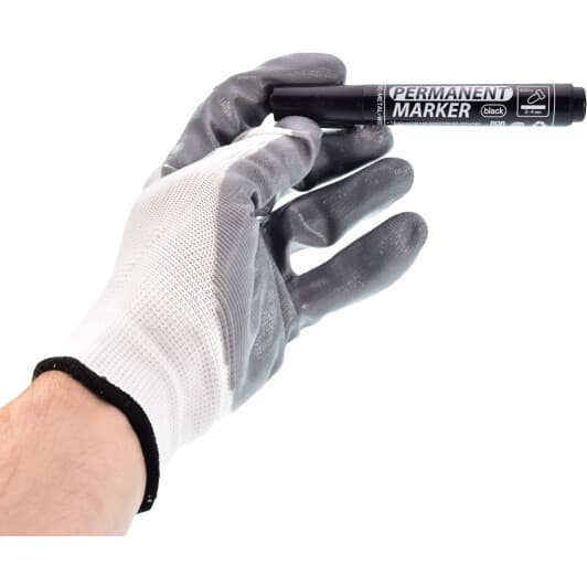 Перчатки рабочие Intertool Лайт трикотажные с нитриловым покрытием белые