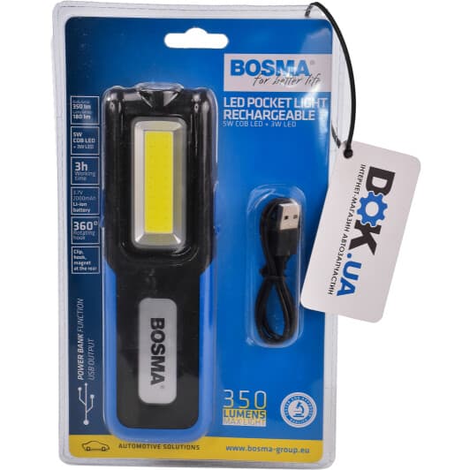Автомобільний ліхтар Bosma Rechargeable LED Pocket Light 6780