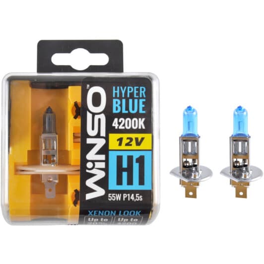 Автолампа Winso Hyper Blue H1 P14,5s 55 W синяя 712150