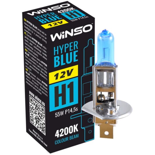 Автолампа Winso Hyper Blue H1 P14,5s 55 W синя 712140