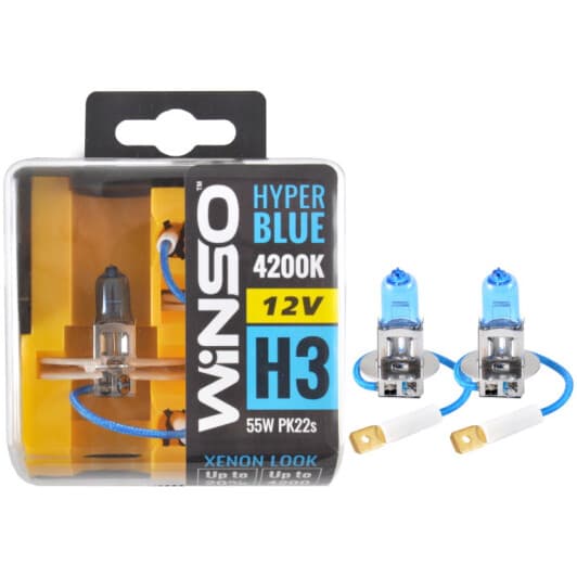 Автолампа Winso Hyper Blue H3 PK22s 55 W синя 712350