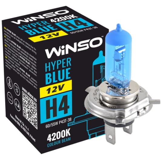 Автолампа Winso Hyper Blue H4 P43t-38 60 W синя 712440
