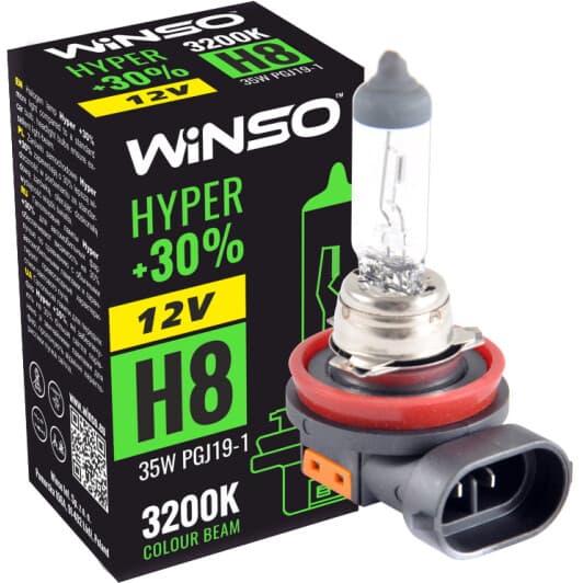 Автолампа Winso Hyper +30% H8 PGJ19-1 35 W прозора 712800