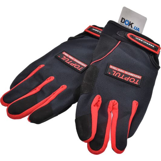 Перчатки рабочие Toptul синтетические с полиуретановым покрытием черные, M 8"