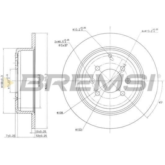 cd6869s Bremsi Тормозной диск для Peugeot 406