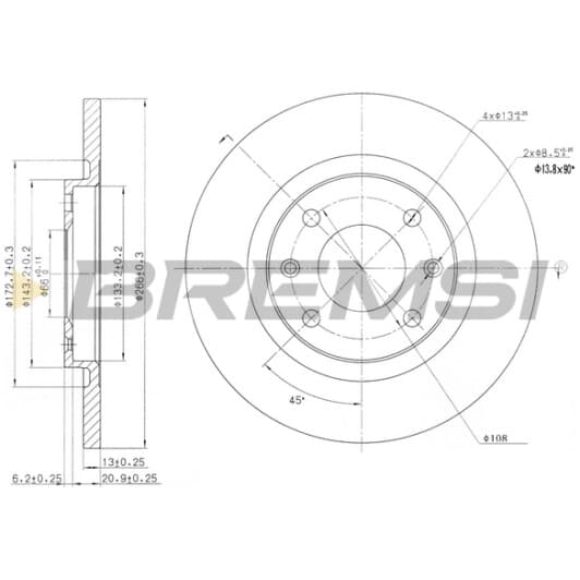 cd7000s Bremsi Гальмівний диск