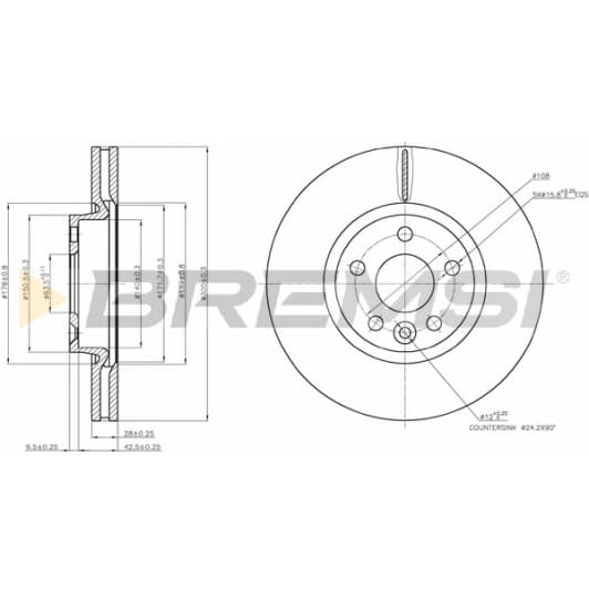 cd7567v Bremsi Тормозной диск