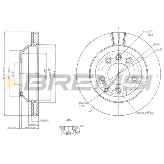cd7580v Bremsi Тормозной диск