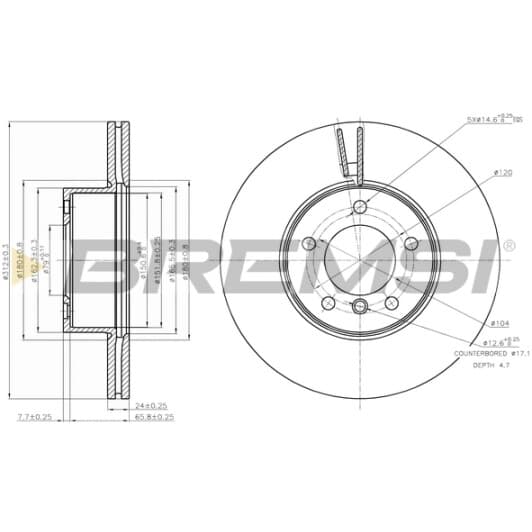 cd7717v Bremsi Тормозной диск