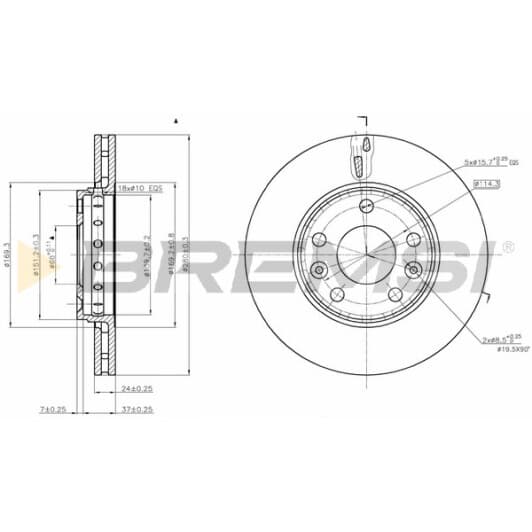 cd7728v Bremsi Тормозной диск