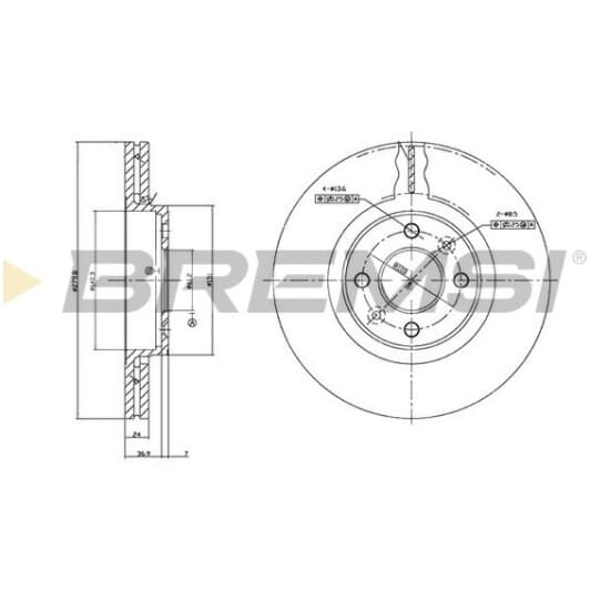 cd7124v Bremsi Тормозной диск