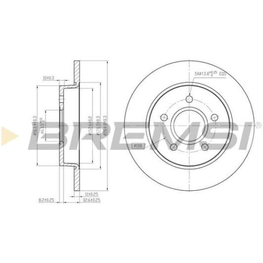 cd7226s Bremsi Тормозной диск