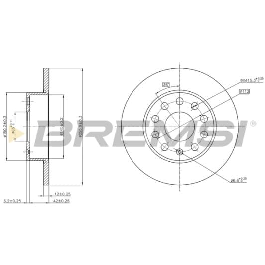 cd7276s Bremsi Гальмівний диск