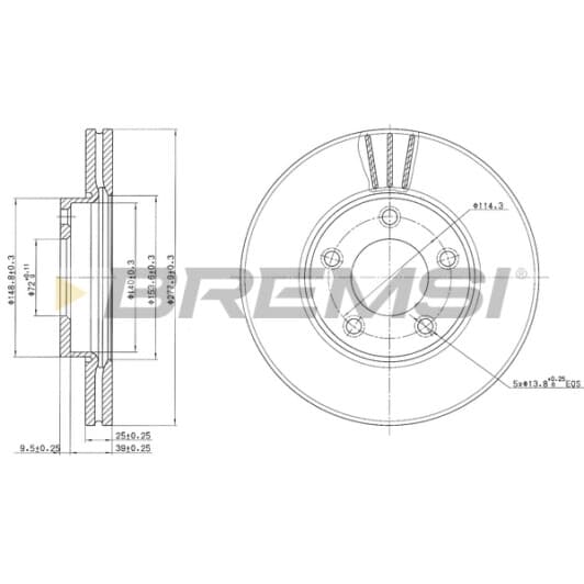cd7311v Bremsi Тормозной диск