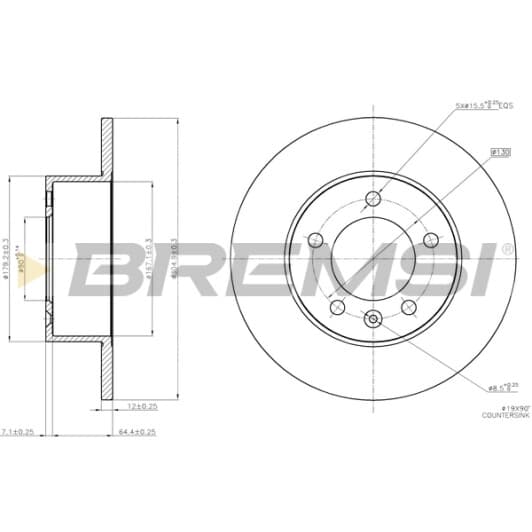 cd7975s Bremsi Гальмівний диск