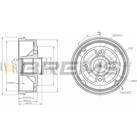 cr5395 Bremsi Гальмівний барабан