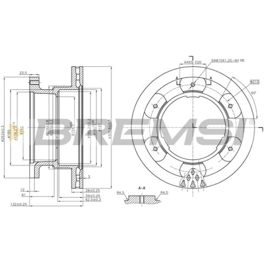 cd5332v Bremsi Тормозной диск