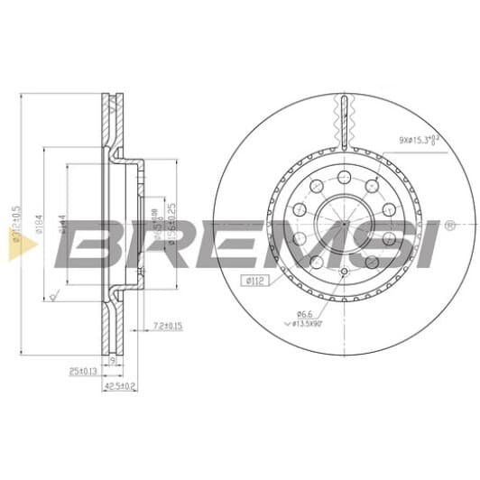 cd7305v Bremsi Гальмівний диск