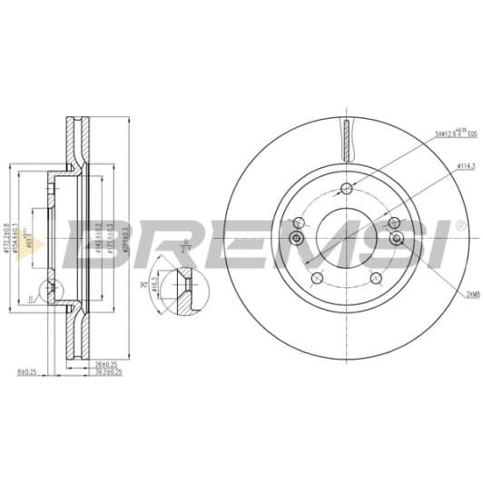 cd7619v Bremsi Гальмівний диск