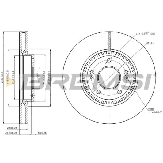 cd7630v Bremsi Тормозной диск
