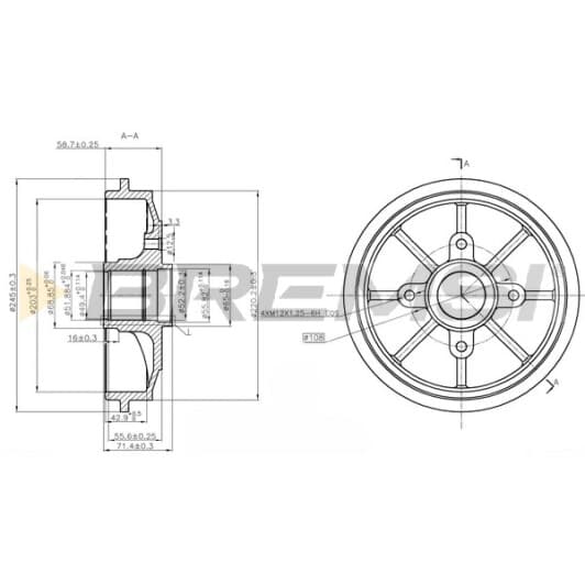 cr5637 Bremsi Гальмівний барабан