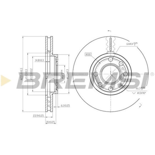 cd7041v Bremsi Тормозной диск