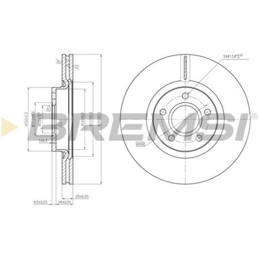 cd7225v Bremsi Тормозной диск