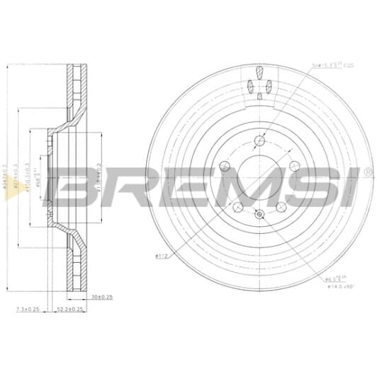 cd7238v Bremsi Тормозной диск для Audi A6