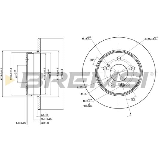 cd6819s Bremsi Гальмівний диск