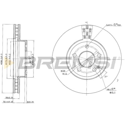 cd7203v Bremsi Тормозной диск