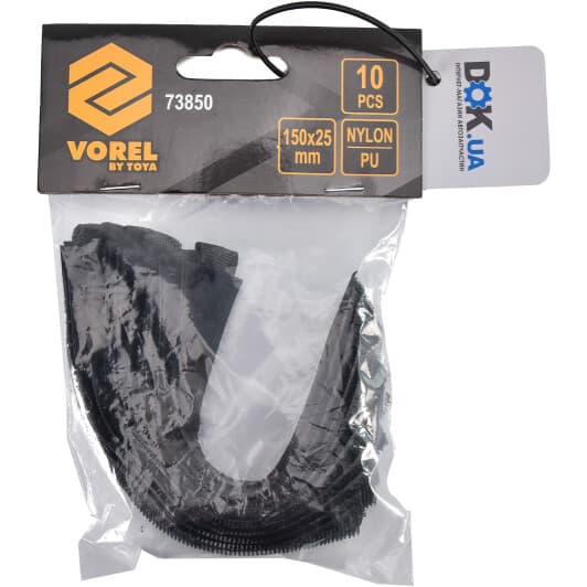 Стяжка-липучка Vorel 73850 150 мм 25 мм 10 шт