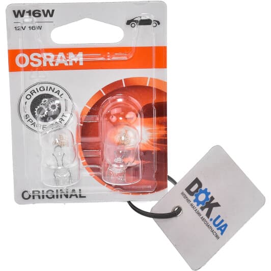Автолампа Osram Original W16W W2,1x9,5d 16 W прозора 921-02B