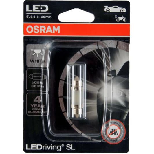 Автолампа Osram LEDriving Standard C5W SV8,5-8 0,5 W белая 6418DWP-01B