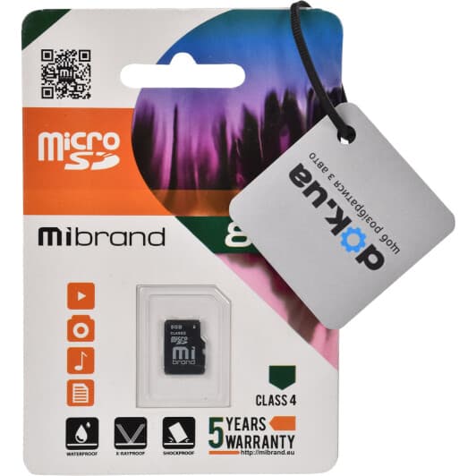Карта пам’яті Mibrand Class 4 microSDHC 8 ГБ