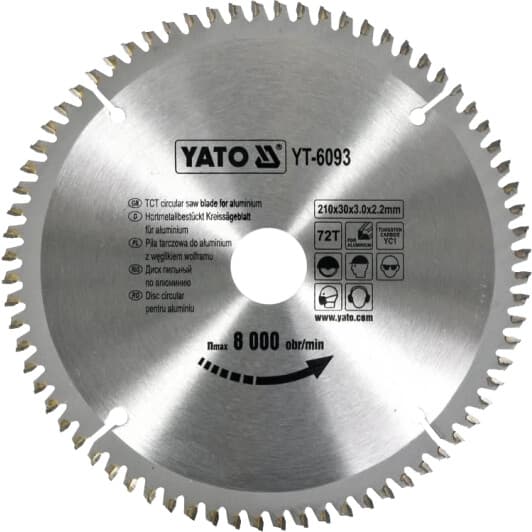 Круг отрезной Yato YT-6093 210 мм