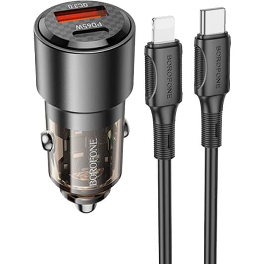 USB зарядка в авто Borofone BZ20A Smart BZ20ACLTB