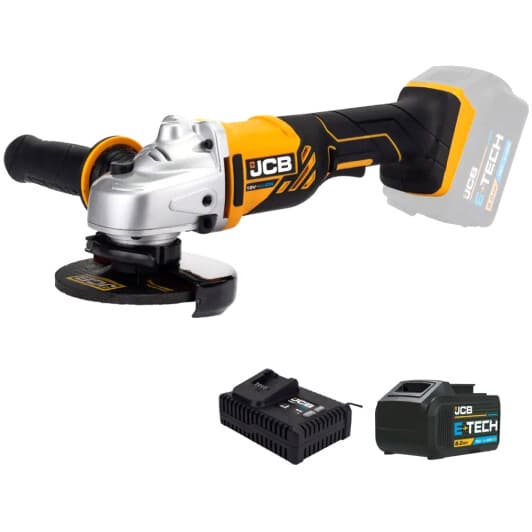 Болгарка акумуляторна JCB JCB-18AG (2 акумулятори + ЗП) 115 мм