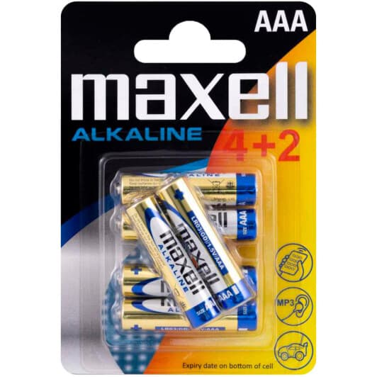 Батарейка Maxell 4902580164461 AAA (мізинчикова) 1,5 V 6 шт