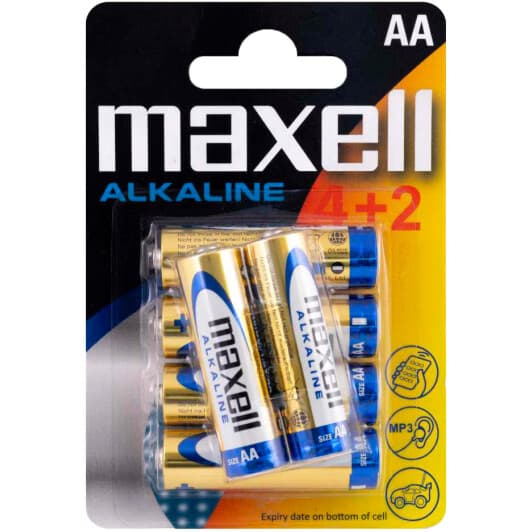 Батарейка Maxell 4902580163846 AA (пальчиковая) 1,5 V 6 шт