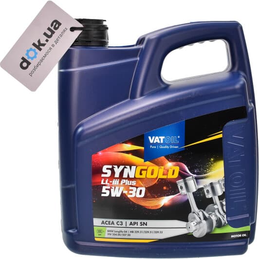 VatOil SynGold LL-III Plus 5W-30 (4 л) моторна олива