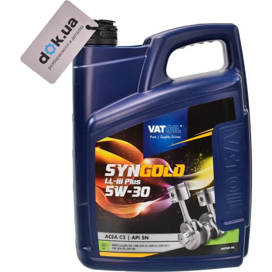 VatOil SynGold LL-III Plus 5W-30 (5 л) моторна олива