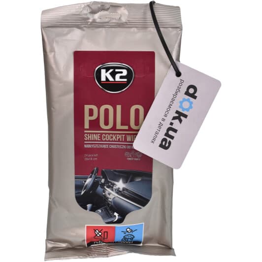 Салфетки K2 Polo Shine Cockpit Wipes K420 из нетканого материала 20х18 см 24 шт
