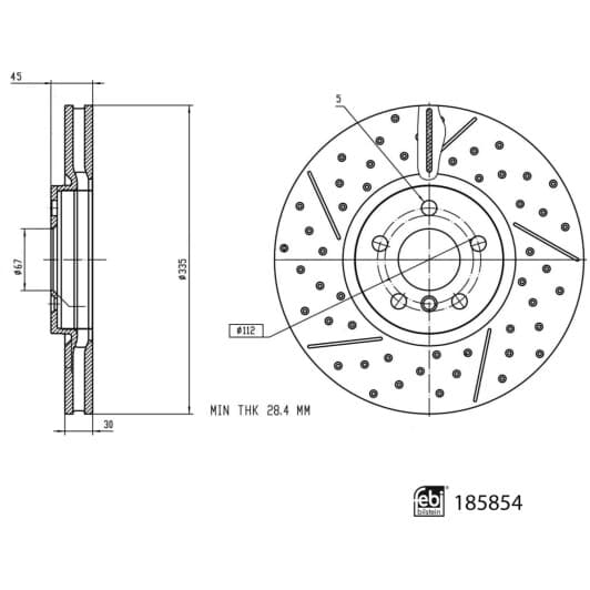 185854 Febi Тормозной диск
