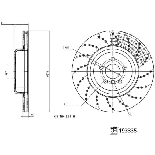 193335 Febi Гальмівний диск