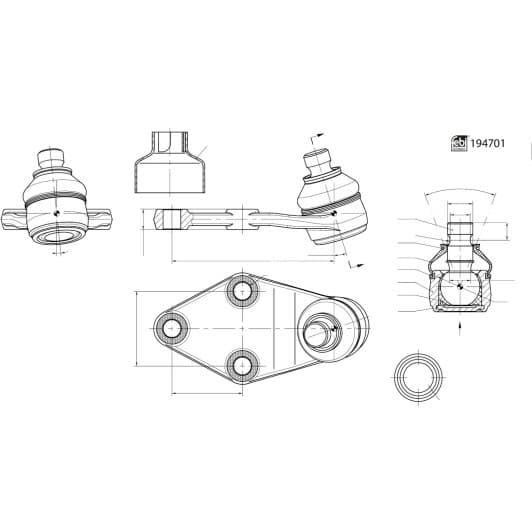 194701 Febi Шарова опора для MG ZS