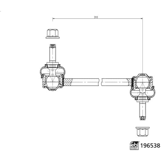 196538 Febi Стійка стабілізатора для Suzuki Ignis